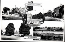Kingham Oxfordshire Multiview 1930-50s Real Photo Vintage Postcard picture
