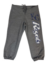 KC Royals Sweatpants MLB Genuine Merchandise Capri Length Gray Women's Medium picture