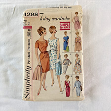 Simplicity 4298 Women’s 7 Day Wardrobe Dress Sz16 Bust 36 Pattern CUT Vintage picture