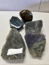 5 Labradorite Crystal Specimens – 2 LB 14.6 OZ Total | Natural Stone Lot picture