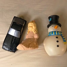 Avon Novelty Perfume Bottle Lot: Wild Country Car, Precious Priscilla, Snowman picture