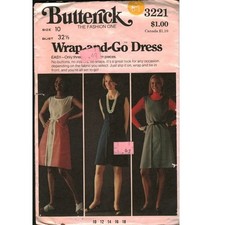 Vintage Butterick 3221 Wrap and Go Dress Sewing Pattern Size 10 Bust 32.5 Easy picture