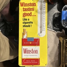 Vintage Winston Advertising Thermometer Classic Collectible Metal picture
