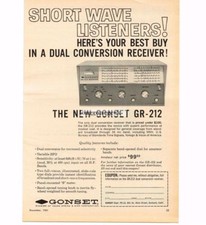 1961 Gonset GR-12 Short Wave Radio Receiver Vintage Print Ad  picture