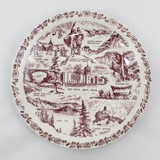 Vernon Kilns Famous Oregon Landmarks Stoneware Plate 10.5