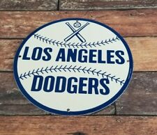 VINTAGE LOS ANGELES DODGERS PORCELAIN BASEBALL MLB STADIUM SIGN *MAKE AN OFFER* picture