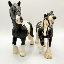 Vintage Schleich Tinker Mare 2003 & Tinker Stallion 2007 Set Retired Toy Figures picture