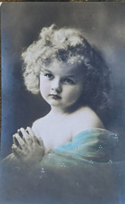 1907 RPPC Judaica Poland Old Postcard Little Girl Praying Warsaw picture