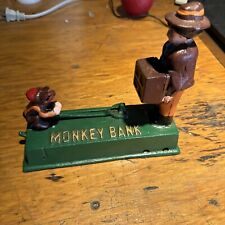 Vintage Cast Iron Mechanical Monkey Bank ~ Works picture