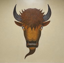 Photo:Stephen Mopope Bull Head Mural Detail 1930s Ceremonial Shield Print picture