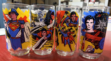 1978 Vintage Superman The Movie Promo Pepsi Glass Set of 4 Collectible Glasses picture
