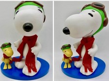 Vtg. Danbury Mint Snoopy Woodstock Flying Ace Porcelain Figure Posable Arms Head picture