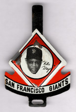 1958 Willie Mays Armour Meats San Francisco Giants Tab Diamond Frame Tin Litho picture