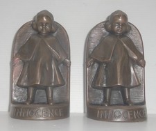 Vintage Jennings Bros. (JB) Bronze Clad Bookends - No. 1702 Dutch Girl picture