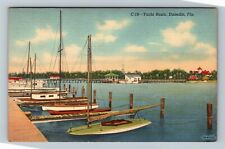 Dunedin FL- Florida, Yacht Basin, Scenic Boat View, Vintage Postcard picture