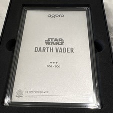 Very Rare Agoro Star Wars Darth Vader 5g .999 Silver Bar #006/500 picture