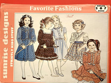 2000's Sunrise Designs Girls Size 5-6-7 UNCUT Dress Patterns # C155 picture