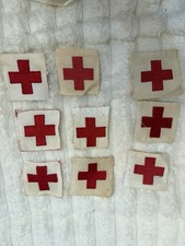 Lot of 9 Vintage American Red Cross Uniform Cloth Patches Embroidered Sew On picture