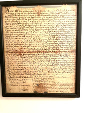 'THE PONDS' Saddle River N.J. Bergen County 1769 SIGNED Land Deed Indenture ORG picture