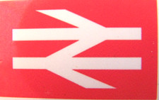 FOUR Older Style BRITISH RAIL Red Logo Stickers (50mm x30mm) picture