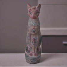 Ancient Egyptian Bastet Crafts Goddess Statue Rare Pharaonic Antique BC picture