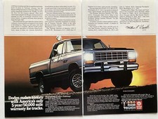 1985 Dodge Ram Truck Two Page Print Ad Dodge Makes History picture