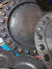 Vintage Mexico tin hammered 11 plates pieces very old from Mexico picture