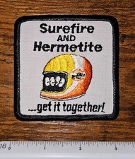 Surefire & Hermetite Vintage Auto Rave Helmet Company Logo Patch picture