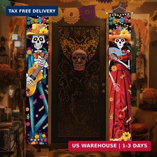 Halloween Decorations Indoor Dia De Los Muertos Porch Sign Banners Decoration Ha picture