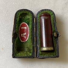 British A1 Cigar Holder Amber 1909 Adolph Frankau Original Case Green Velvet Fab picture