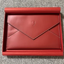 [Unused] Ferrari Red Leather Formula 1 F1 Club Document Holder Case w/ Box picture