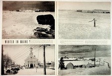 Vintage LIFE Magazine Article Winter in Maine Photo Essay Ephemera picture