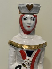 vintage 1969 Ezra Brooks Queen of Hearts Whiskey Decanter Heritage China w/ Box picture