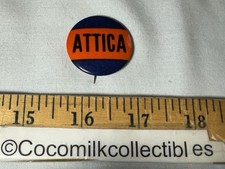Vintage 1940's Pin Back Button Attica NY New York High School H.S. Sports nice picture