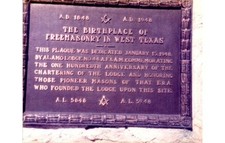 1948 Photograph Alamo Lodge No.44 Masonic Plaque West Texas Centennial picture