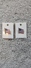 Vintage American Flag Lapel Pins Lot of 2 New Paradies Shops USA Patriotic... picture