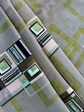MOHAIR 1950’s MIMO Miami Beach Geometric Mid Century Vintage Barkcloth Fabric picture