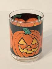 Vintage Indiana Glass Halloween Jack O Lantern Votive Candle Holder 2.75