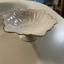 Lenox Arbor Collection 6.5” Footed Pedestal Candy Dish/Compote 24K Gold Trim USA picture