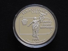 1 TROY OZ UNCIRCULATED PENNSYLVANIA.999 FINE SILVER CLAD STATEHOOD BULLION picture