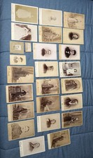 Large Lot Of Antique Portrait Photo Cabinet Cards Western Victorian 22 + Extras picture