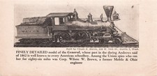 Mag Cutout Western & Atlantic Railroad Gen Andrews Raid Locomotive Scale Model picture