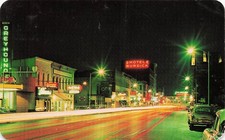 Kalamazoo MI Downtown Michigan Avenue Night Hotel Burdick Vtg Postcard 33A picture