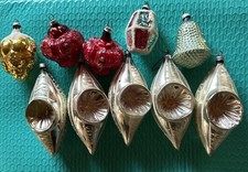 Lot 10 Vtg Mercury Glass Christmas Ornaments West Germany picture