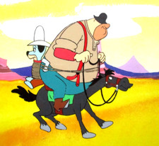 1988 HUCKLEBERRY HOUND ORIGINAL PRODUCTION DRAWING & CEL cowboy horse hat picture