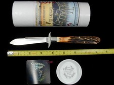 TUNA VALLEY GENUINE BURNT STAG MOUNTAIN COUGAR SWING GUARD KNIFE USA 1 OF 30 USA picture