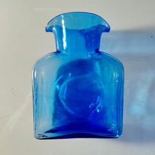 BLENKO AZURE OPEN WATER BOTTLE, Art Glass, 8