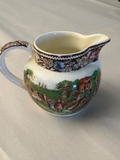 Vintage Midwinter Rural England Mini Creamer Pitcher Burslem Country Scene 3” picture