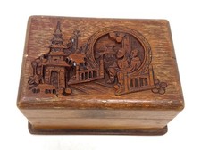 Vintage George Zee Co. Hand Carved Wood Jewelry Box / Trinket Box Hong Kong picture