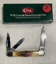 2007 Case XX 06682 5383WH SS Stag Whittler 3 Blade Pocket Knife NIB USA picture